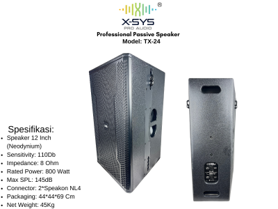 SPEAKER PASSIVE 2WAY XSYS TX-24 12*2" Neo