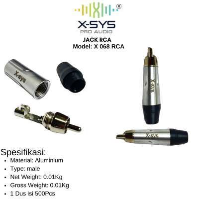 JACK RCA MALE/JANTAN XSYS X068RCA