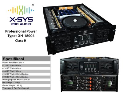 POWER AMPLIFIER XSYS CLASS H, TYPE XH18004 (4 CHANNEL)