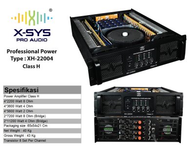 POWER AMPLIFIER XSYS CLASS H, TYPE XH22004 (4 CHANNEL)