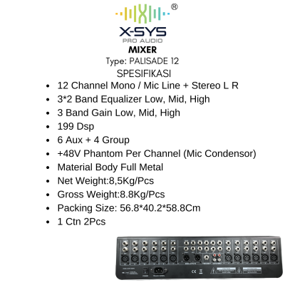 MIXER XSYS PALISADE 12 (12 CHANNEL)