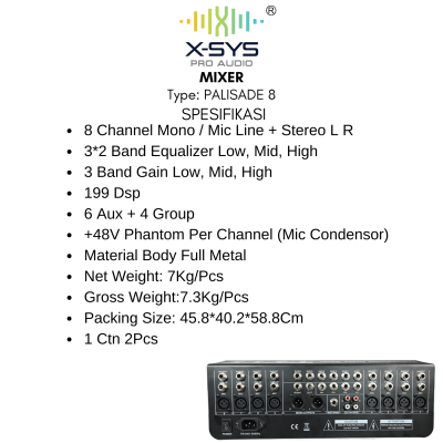 MIXER XSYS PALISADE 8 (8 CHANNEL)
