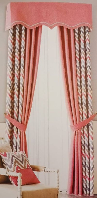 ผ้าม่านลายดอกวินเทจ - สีพาสเทล หน้า 280CM.