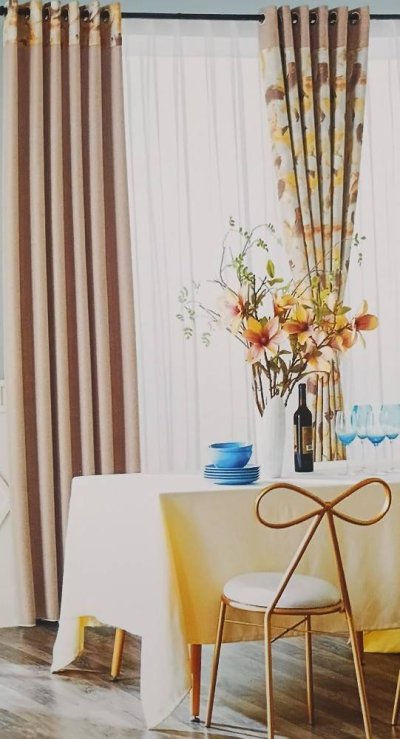 ผ้าม่านลายดอกวินเทจ - สีพาสเทล หน้า 280CM.