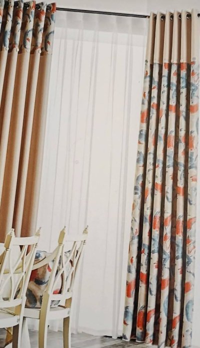 ผ้าม่านลายดอกวินเทจ - สีพาสเทล หน้า 280CM.