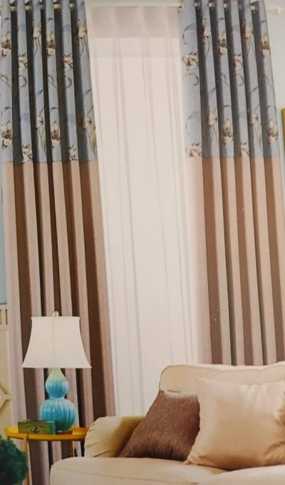 ผ้าม่านลายดอกวินเทจ - สีพาสเทล หน้า 280CM.