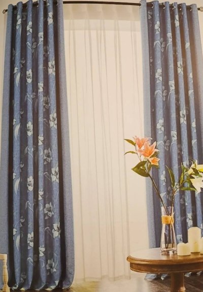 ผ้าม่านลายดอกวินเทจ - สีพาสเทล หน้า 280CM.