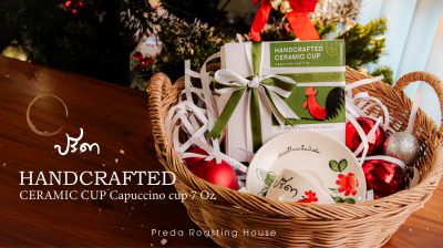 แก้วกาแฟปรีดาตราไก่ (ชุดแก้วพร้อมจานรอง) ;7 ออนซ์