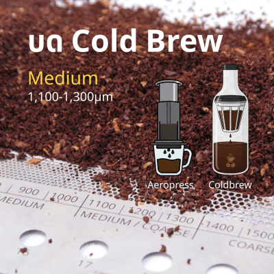 Medium coarse บดปานกลางค่อนหยาบสำหรับ Cold brew