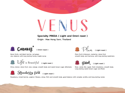 แคปซูลกาแฟ Venus 100 Capsule box  (รวม Specialty 5 รสชาติ)