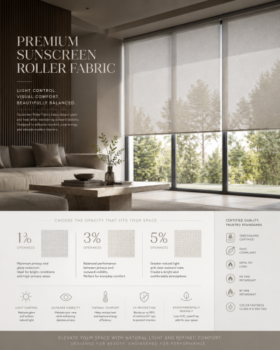 Roller Blind Sunscreen 1% / 3% / 5% Openness Fabric