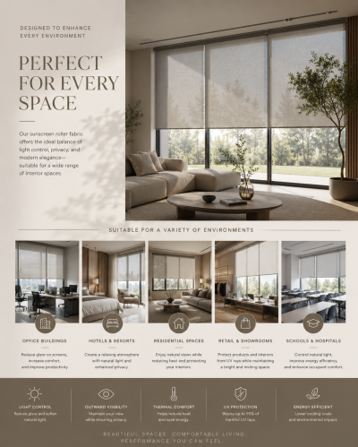Roller Blind Sunscreen 1% / 3% / 5% Openness Fabric