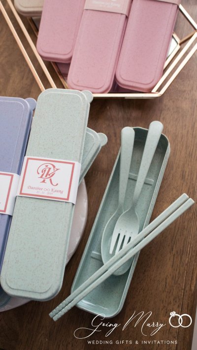 Wheat SET fork spoon and chopsticks