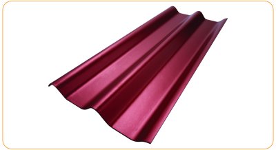 กระเบื้อง ลอนคู่ สีแดงประกายเพชร