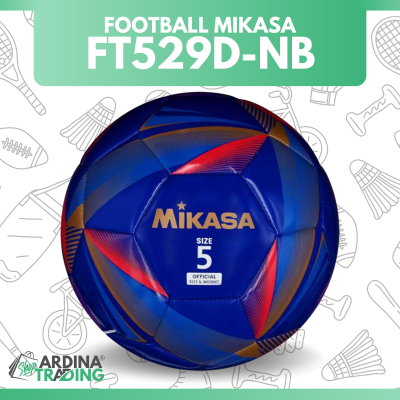 (ของแท้ 100%) MIKASA ลูกฟุตบอล รุ่น FT529D-NB (เบอร์ 5) แถมฟรีตาข่ายใส่ลูกบอล+เข็มเป่าลม