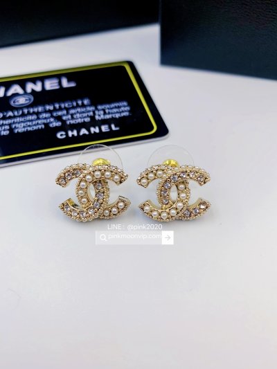 E0004 ต่างหู Cha เพชรมุก 1.5cm.