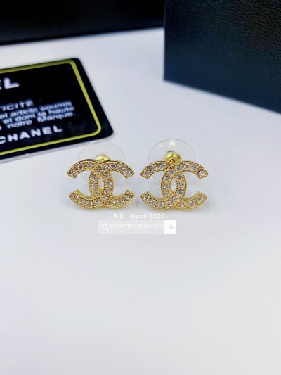 E0002ทอง ต่างหู Cha เพชร 1.5cm.