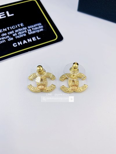 E0002ทอง ต่างหู Cha เพชร 1.5cm.