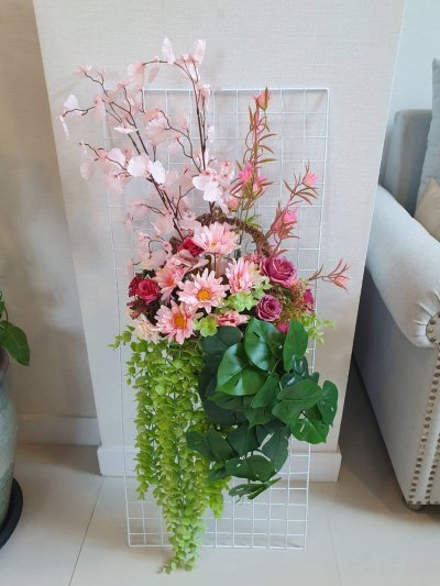 Beautiful Pink Flower on the Wall