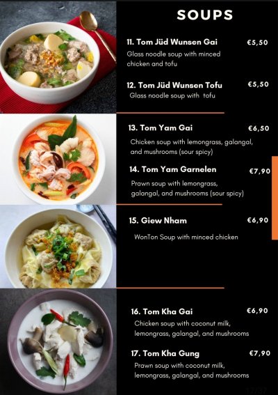 Thai Menu