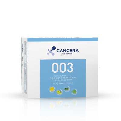(1 กล่อง 60 ซอง) CANCERA 003 สูตรพืชฤทธิ์เย็น สำหรับผู้ป่วยคีโม ฉายแสง