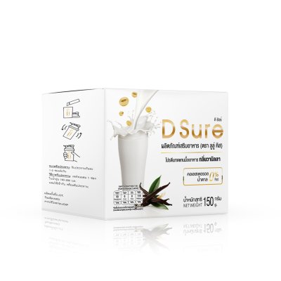 (1 กล่อง 10 ซอง) D Sure โปรตีนทดแทนมื้ออาหาร ถั่วเหลือง Isolated Soy Protein