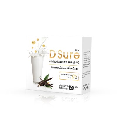 (1 กล่อง 10 ซอง) D Sure โปรตีนทดแทนมื้ออาหาร ถั่วเหลือง Isolated Soy Protein