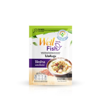 (1 ซอง 30 กรัม) CANCERA WellFish เวลฟิช โจ๊กปลากึ่งสำเร็จรูป