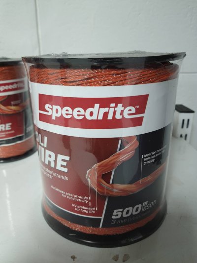 เชือกรั้วไฟฟ้า Speedrite รุ่น Poliwire ยาว 500 ม. ขนาด 3 มม.