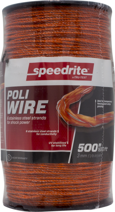 เชือกรั้วไฟฟ้า Speedrite รุ่น Poliwire ยาว 500 ม. ขนาด 3 มม.