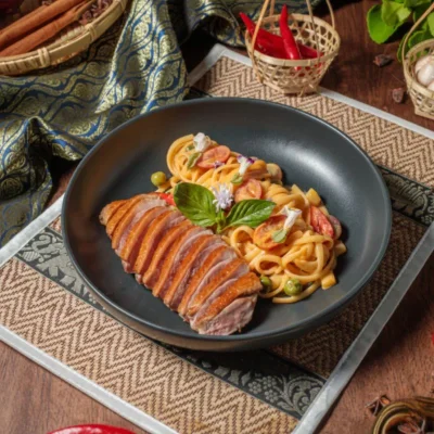 Linguine Red Curry Roasted Duck