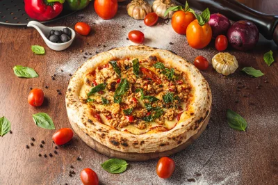 Chicken Holy Basil Pizza