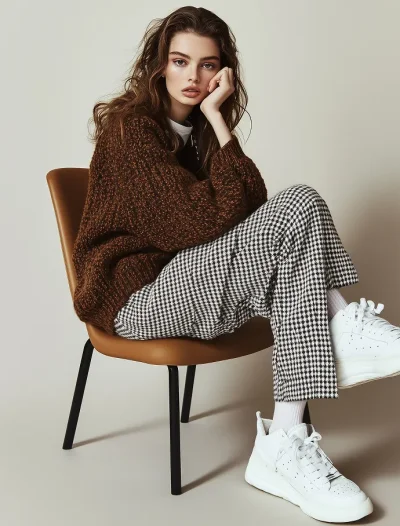 Classic Brown Knit Sweater