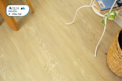 พื้นไม้ SPC ทนชื้น สี White Oak