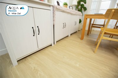 พื้นไม้ SPC ทนชื้น สี White Oak