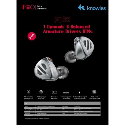 FiiO FH9 หูฟัง 7 ไดรเวอร์ 6BA+1DD