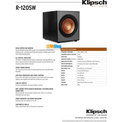 KLIPSCH R-120SW 12" 400W Subwoofer