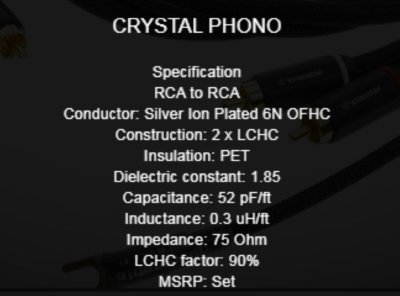 INCRECABLE CRYSTAL PH 1.2 - PHONO INTERCONNECT