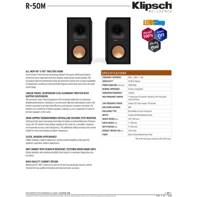 Klipsch R-50M Bookshelf Speaker