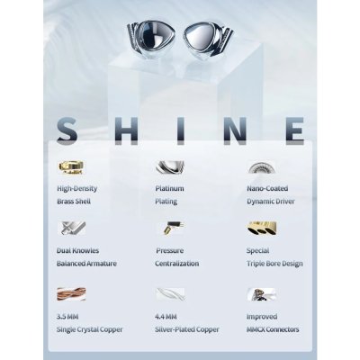 Shanling ME500S หูฟัง 3 ไดรเวอร์ 2BA+1DD