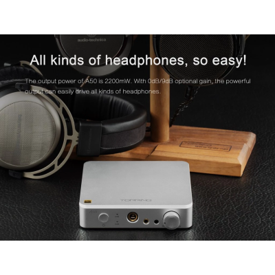 Topping A50 แอมป์หูฟังตั้งโต๊ะกำลังขับสูง