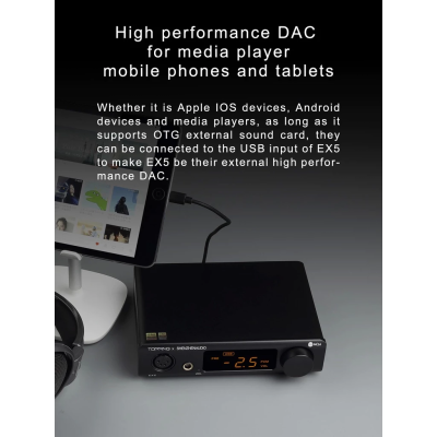 Topping EX5 DAC&AMP ตั้งโต๊ะรองรับ MQA