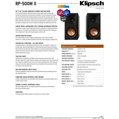 Klipsch RP-500M II Bookshelf speakers