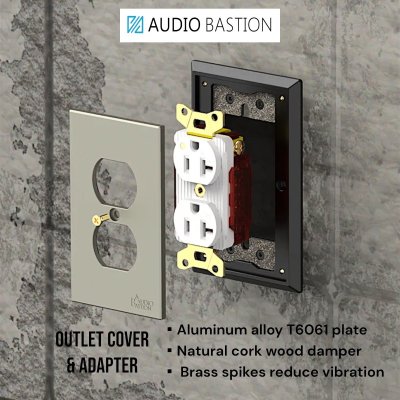 Audio Bastion Outlet Cover (brown) & Adapter