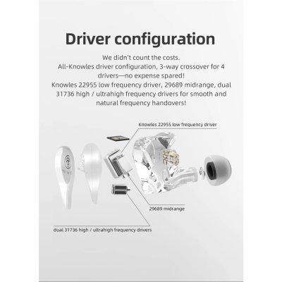 Hiby Crystal4 หูฟัง 4 ไดรเวอร์ 4BA Knowles