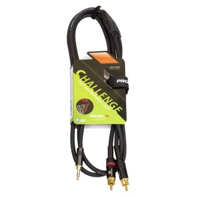 PROEL CHLP215LU15 | สายสัญญาณ TRS 3.5 มิลลิเมตร – 2xRCA ความยาว 1.5 เมตร
