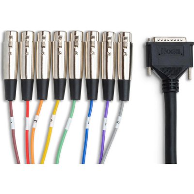 Hosa DTF-803 Balanced Snake, XLR3F to DB25, 3 m