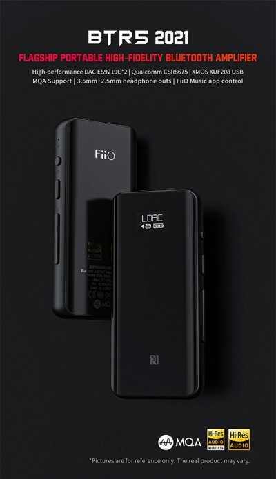 FiiO BTR5 2021 DAC/AMP ขนาดพกพา รองรับ Bluetooth 5.0 | NFC | MQA (ไม่มีสาย Lightning)
