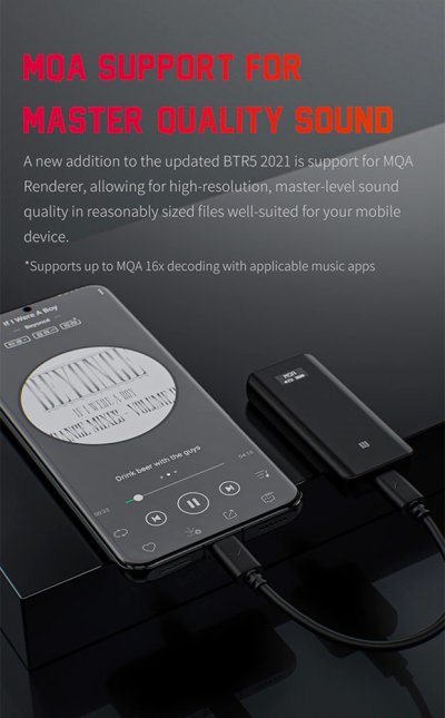 FiiO BTR5 2021 DAC/AMP ขนาดพกพา รองรับ Bluetooth 5.0 | NFC | MQA (ไม่มีสาย Lightning)