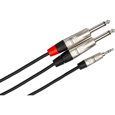 Hosa HMP-006Y Pro Stereo Breakout, REAN 3.5 mm TRS to Dual 1/4 in TS, 6 ft
